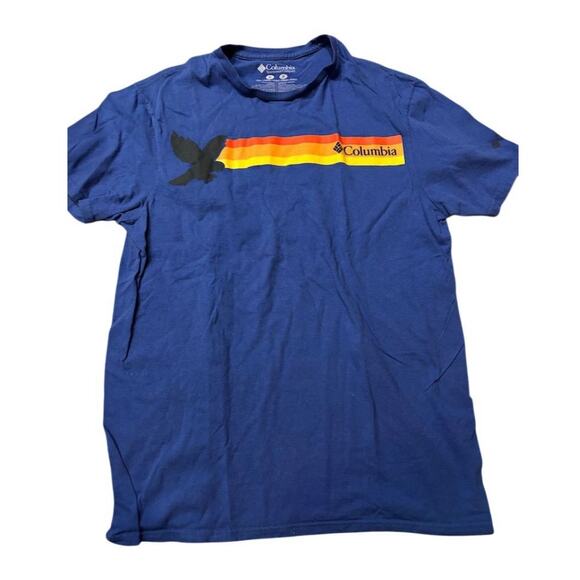 Columbia Men's Blue Graphic Print Short Sleeve T-Shirt Size M - Picture 1 of 3